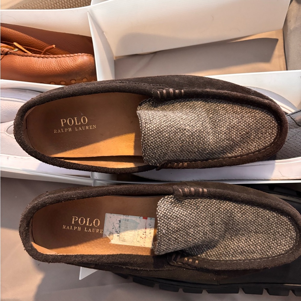 Polo by Ralph Lauren Men's Dark Brown and Gray Loafers